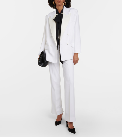 Shop Victoria Beckham Tie-neck Silk Blouse In White