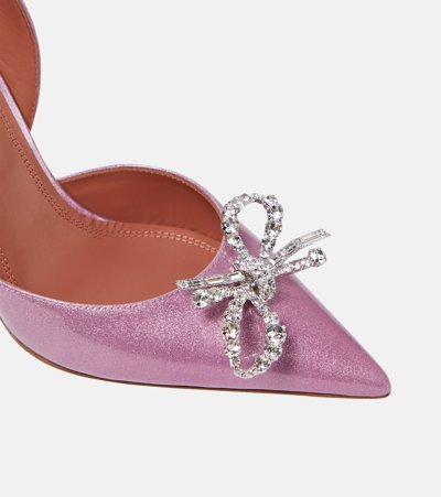 Amina Muaddi Rosie Patent Leather Slingback Pumps In Pink