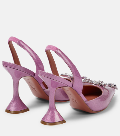 Amina Muaddi Rosie Patent Leather Slingback Pumps In Pink