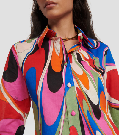 Pucci Printed Long-sleeve Shirt In Multi