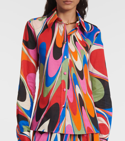 Pucci Printed Long-sleeve Shirt In Multi