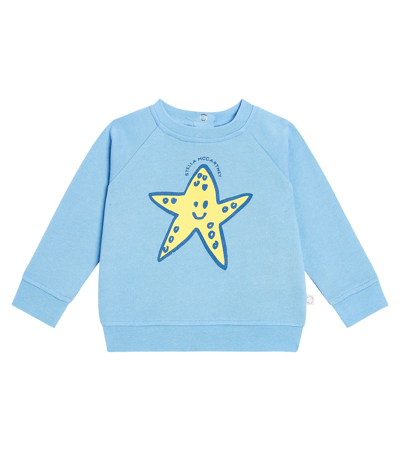 Shop Stella Mccartney Baby Printed Cotton Jersey Sweatshirt In Blue