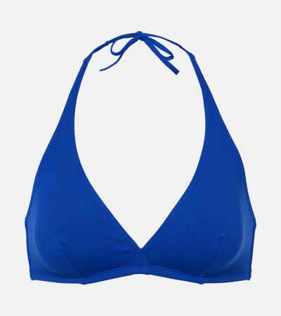 Shop Eres Gang Triangle Bikini Top In Blue