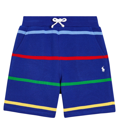 Polo Ralph Lauren Printed Cotton-blend Fleece Shorts In Blue