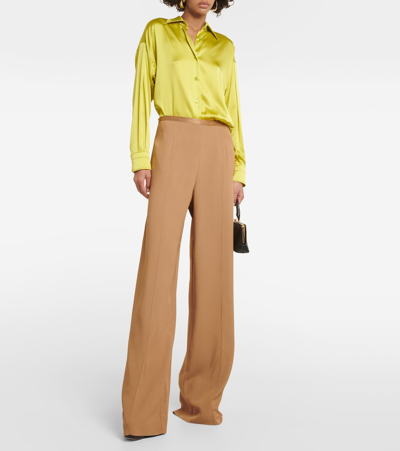 Shop Taller Marmo High-rise Wide-leg Pants In Brown