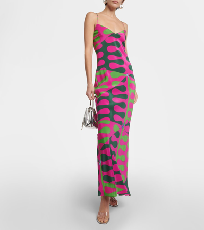 Pucci Leocorno Printed Silk Maxi Dress In Multicoloured