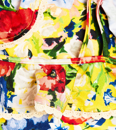 Shop Zimmermann Alight Ruffled Floral Bikini In Multicoloured