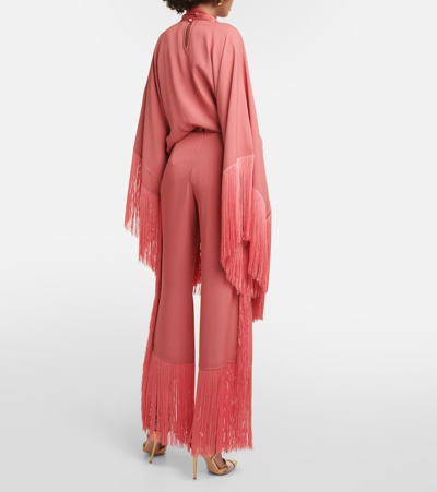 Taller Marmo Nevada Tassel-fringe Straight-leg Trousers In Pink
