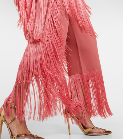 Taller Marmo Nevada Tassel-fringe Straight-leg Trousers In Pink