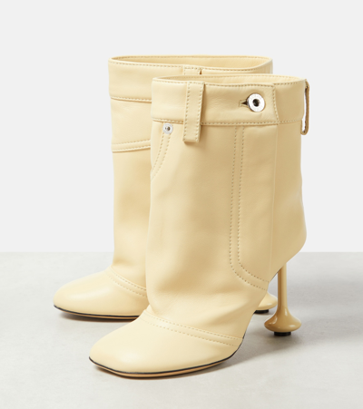 Shop Loewe Toy Leather Ankle Boots In White