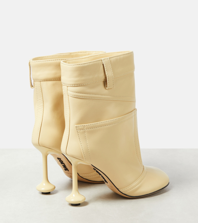 Shop Loewe Toy Leather Ankle Boots In White