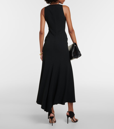 Shop Victoria Beckham Gathered Asymmetric Maxi Dress In Black
