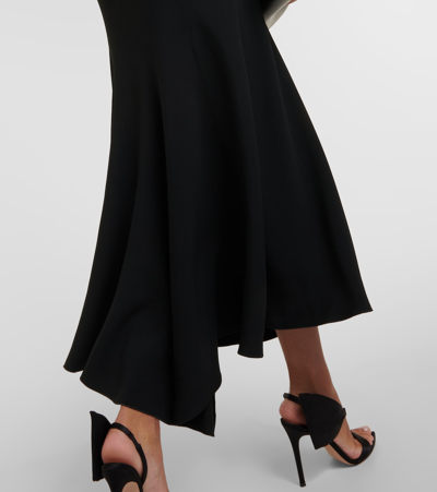Shop Victoria Beckham Gathered Asymmetric Maxi Dress In Black