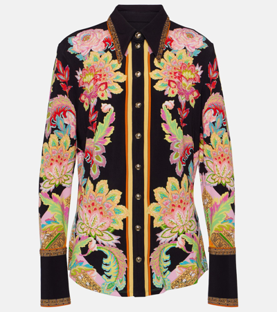 Shop Camilla Floral Jersey Shirt In Multicoloured