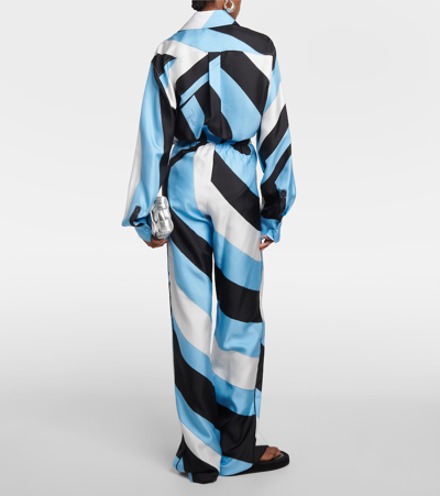 Pucci Onde Printed Silk Palazzo Pants In Multicoloured