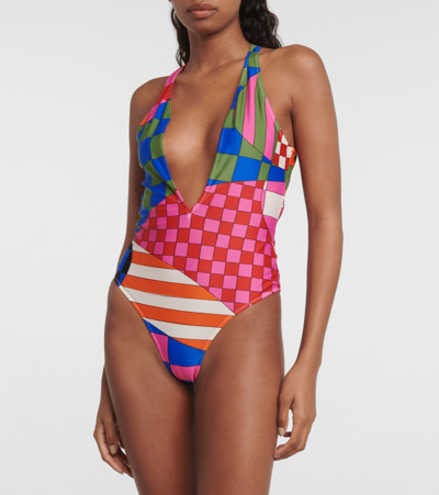 Shop Pucci Giradino Swimsuit In Multicoloured