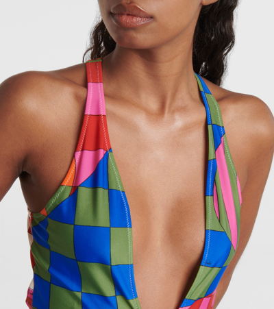 Shop Pucci Giradino Swimsuit In Multicoloured
