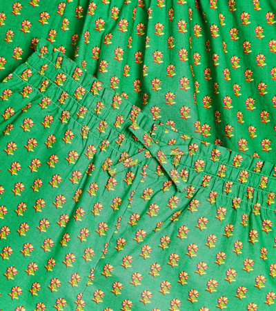 Polo Ralph Lauren Floral Cotton Top And Pants Set In Green
