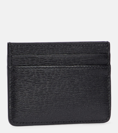 Shop Gucci Script Leather Card Holder In Black