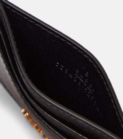 Gucci Script Leather Card Holder In Black