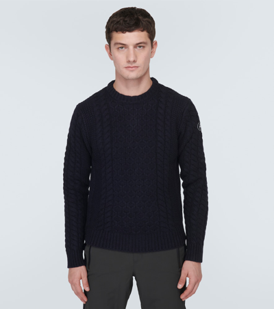 Shop Fusalp Edmond Cable-knit Wool Sweater In Blue