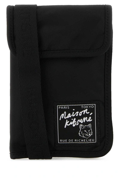 Shop Maison Kitsuné Maison Kitsune Shoulder Bags In Black