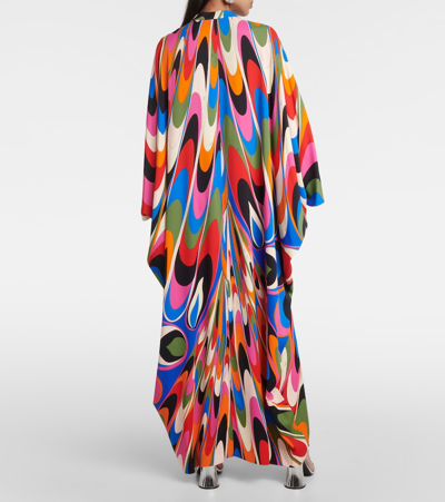 Shop Pucci Onde Printed Kaftan In Multicoloured