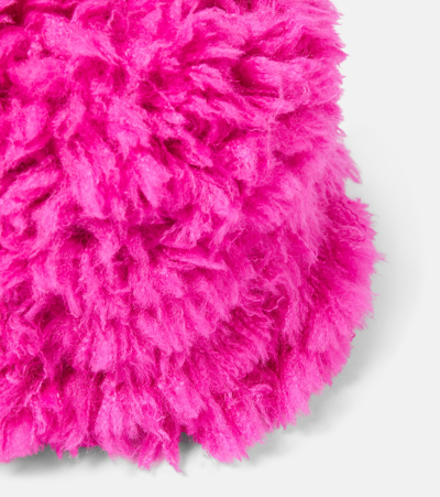 Shop Goldbergh Bird Faux Fur Bucket Hat In Pink