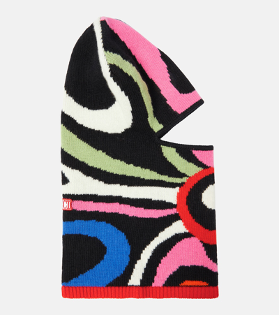 Pucci Marmo Intarsia Wool Beanie In Multicoloured