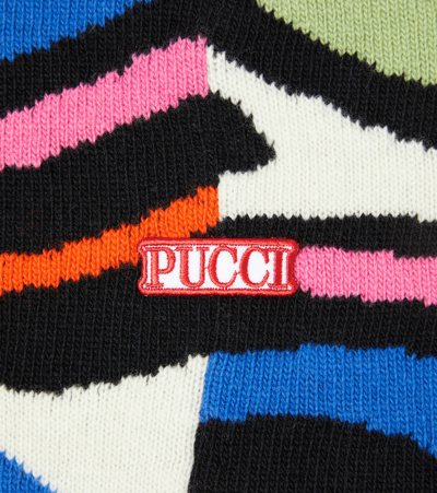 Pucci Marmo Intarsia Wool Beanie In Multicoloured