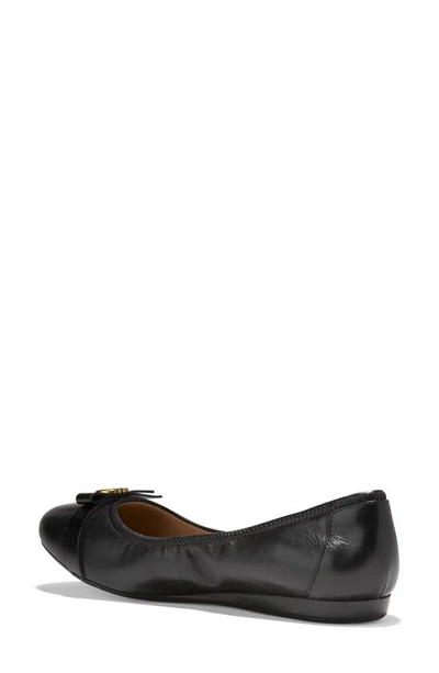 Shop Cole Haan Tova Bow Ballet Flat In Black Shee