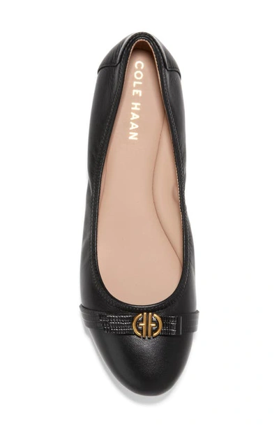 Cole Haan Tova Bow Ballet Flat In Black Shee