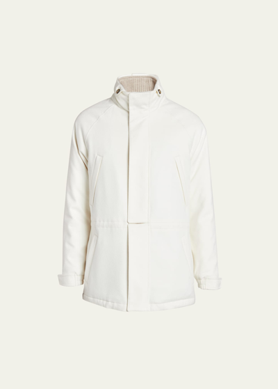 Shop Loro Piana Men's Icer Cashmere Coat In 1000 White