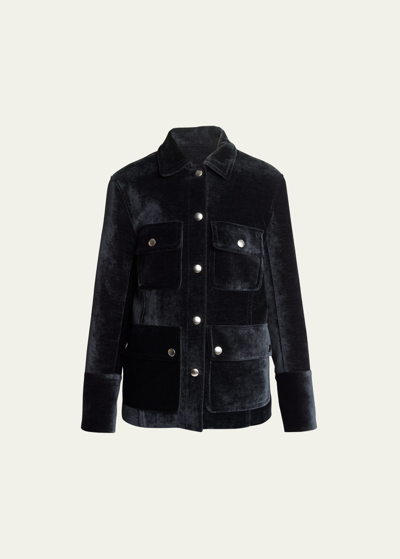 Shop Proenza Schouler White Label Stella Chenille Suiting Jacket In Black