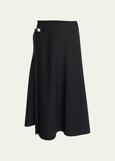 Shop Proenza Schouler White Label Ivy Sleeveless Midi Wrap Dress In Black