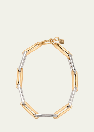 Shop Lauren Rubinski Lauren 14k Yellow & White Gold Extra Large Links Necklace In Multi