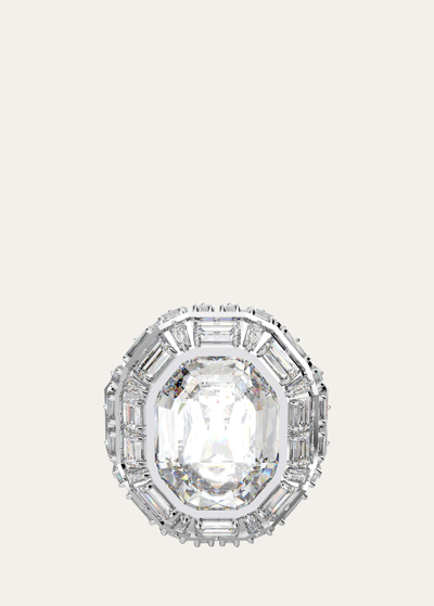 Shop Swarovski Mesmera Rhodium-plated Crystal Statement Ring
