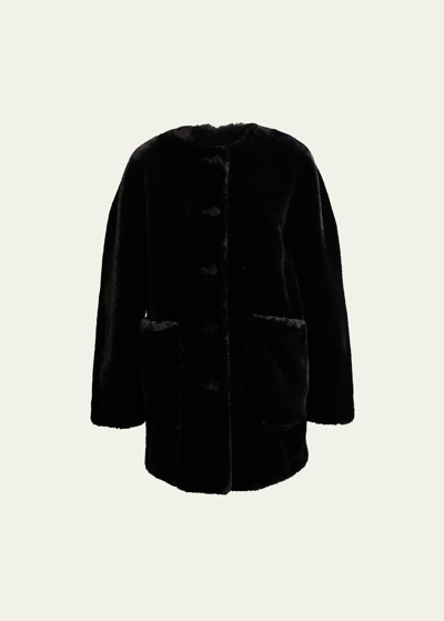 Shop Proenza Schouler White Label Penelope Faux-fur Coat In Black