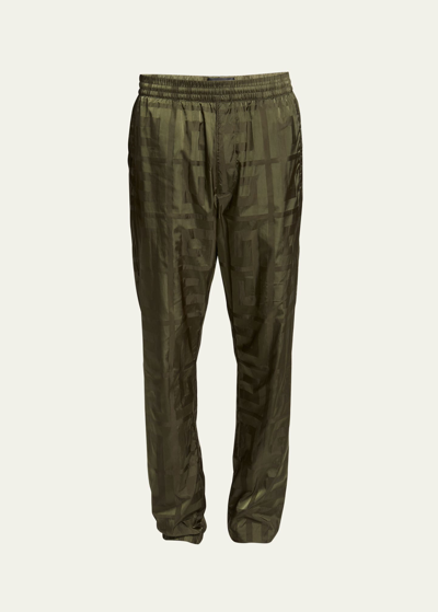 Shop Givenchy Men's 4g Wind-resistant Pants In Khaki
