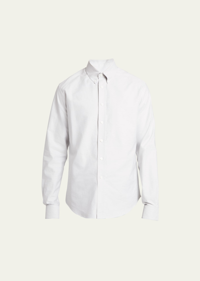 Shop Givenchy Men's 4g Embroidered Dress Shirt In Pearl Grey