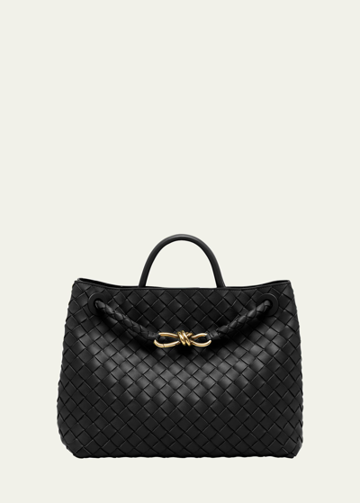 Bottega Veneta Black Medium Andiamo Bag In Black
