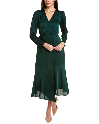 Shop Anne Klein Faux Wrap Midi Dress In Green