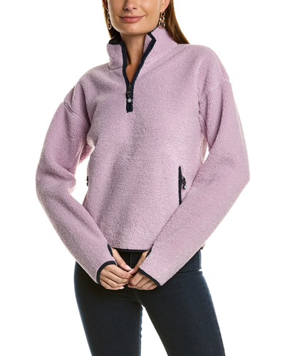 Shop Brooks Brothers Teddy Fleece Half-zip Pullover In Purple