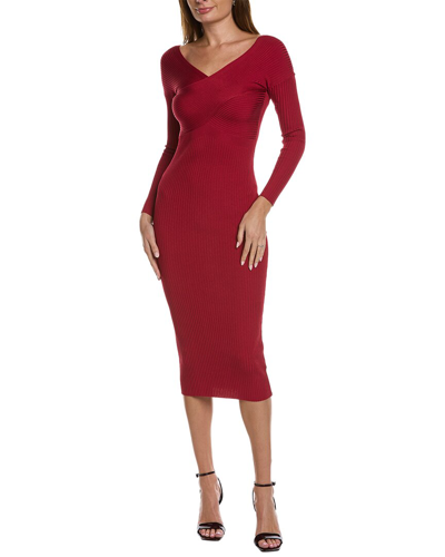 Shop Alexia Admor Christy Crossover Ribbed Midi Dress In Red