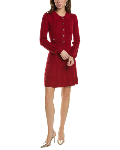 Shop Alexia Admor Ellie Collared Fit And Flare Knit Dress In Red