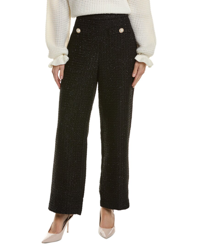 Shop Alexia Admor Jayden Contrast Wide Leg Tweed Pant In Black