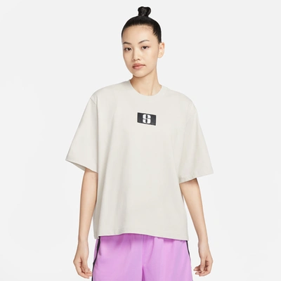Shop Nike Womens  Sabrina Boxy T-shirt In Light Bone