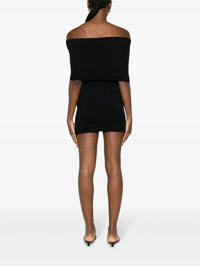 Shop Wardrobe.nyc Off Shoulder Dress Mini In Black