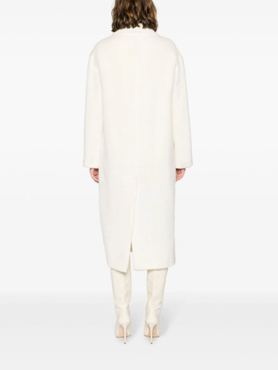 Shop Tagliatore Linden Teddy Coat In White