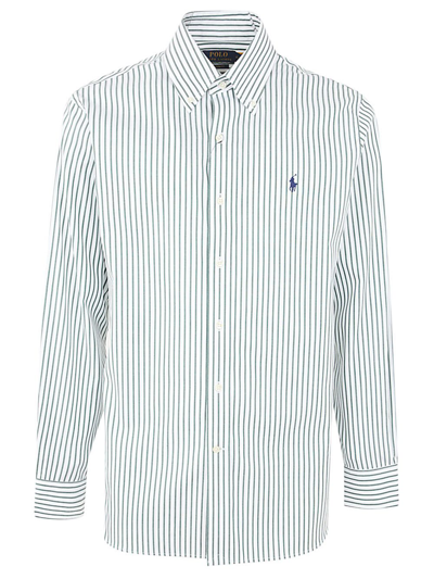 Polo Ralph Lauren Classic Fit Long Sleeve Striped Cotton Oxford Button Down Shirt In Green